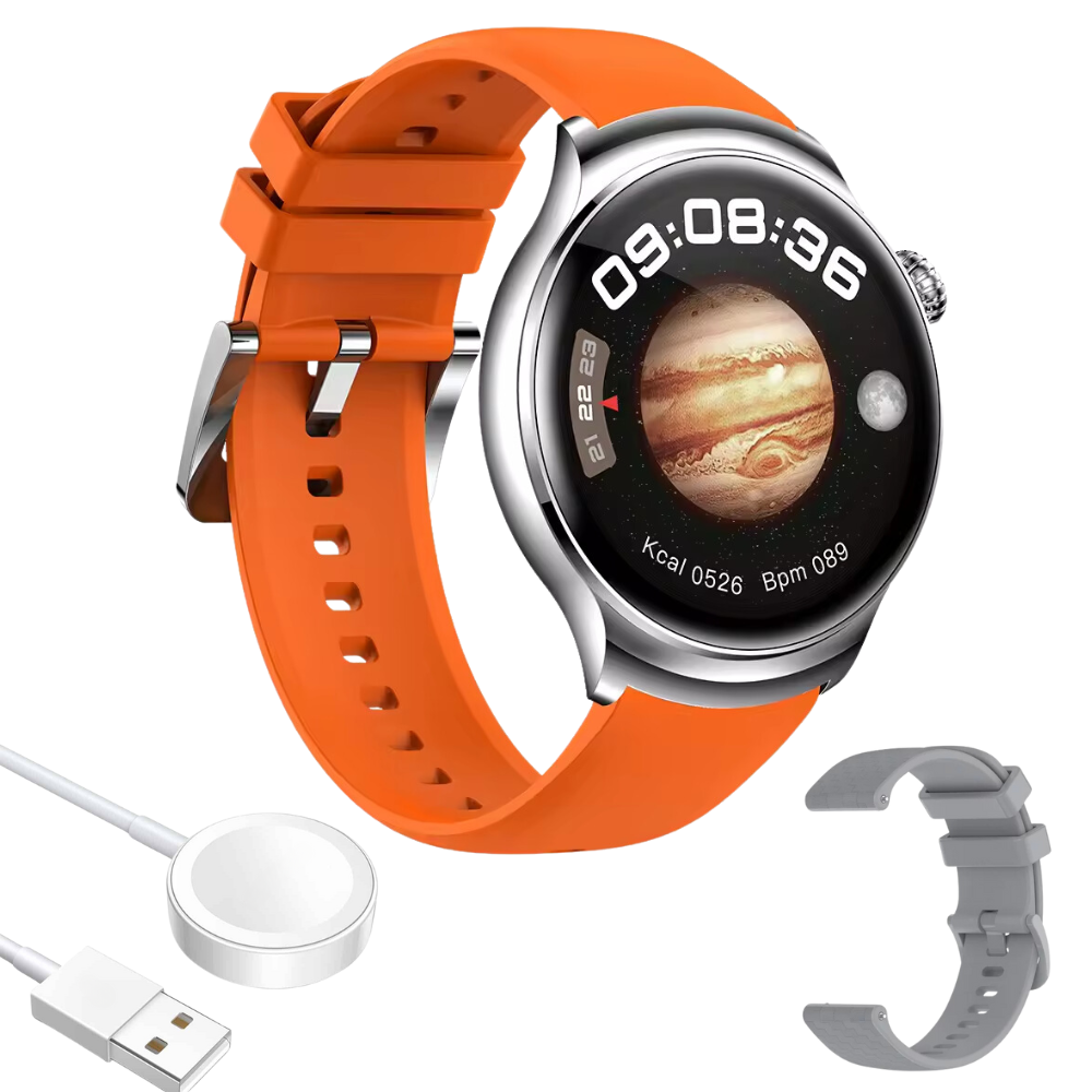 Smartwatch K500 con Pantalla AMOLED HD, Doble Pulso y Funciones Fitness