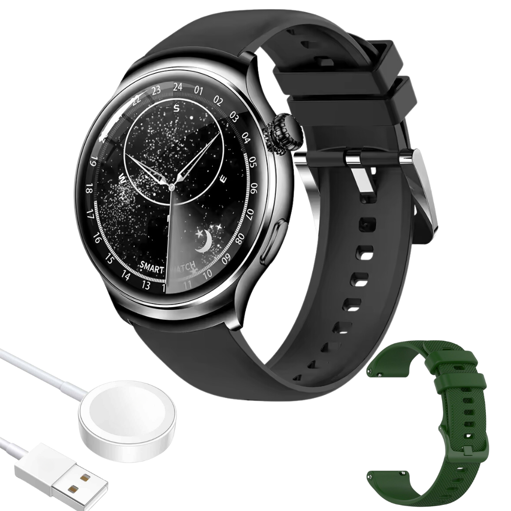 Smartwatch K500 con Pantalla AMOLED HD, Doble Pulso y Funciones Fitness